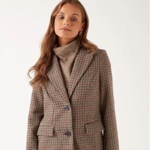 Midi Checkered Pea Coat